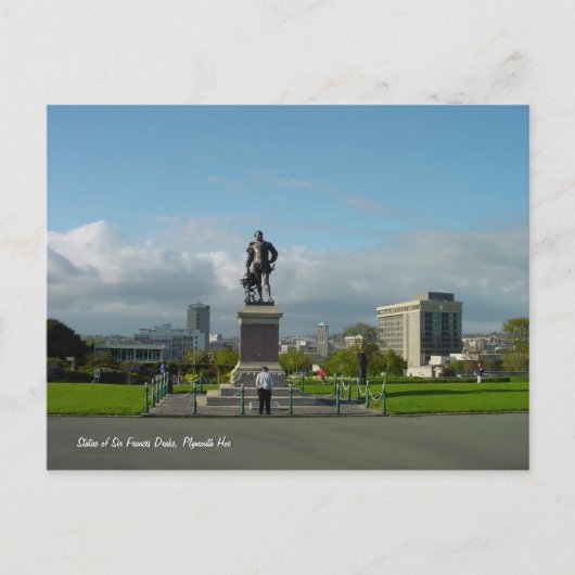Sir Francis Drake Statue, Plymouth briefkaart (Voorkant)