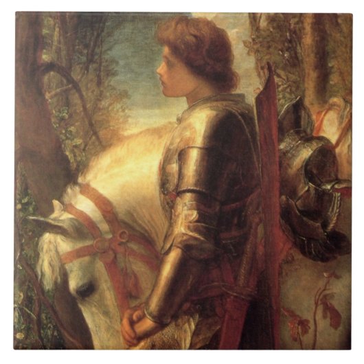 Sir Galahad (Arthurische Ridder van de Ronde Tafel Tegeltje (Voorkant)