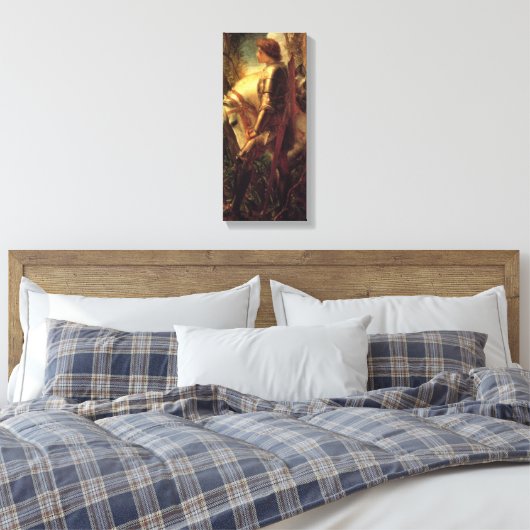 Sir Galahad (door George Frederick Watts) Canvas Afdruk (Insitu (Slaapkamer))