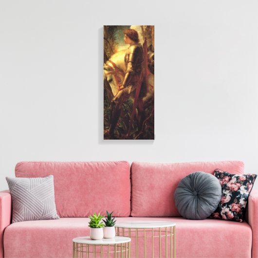 Sir Galahad (door George Frederick Watts) Canvas Afdruk (Insitu (Woonkamer))
