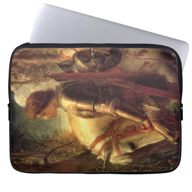 Sir Galahad (door George Frederick Watts) Laptop Sleeve (Voorkant)