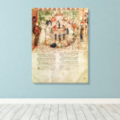 Sir Galahad is blij met de rondetafelconferentie Canvas Afdruk (Insitu (Houten vloer))