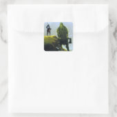 Sir Gawain en de Green Knight Vierkante Sticker (Tas)