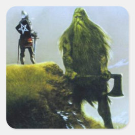 Sir Gawain en de Green Knight Vierkante Sticker