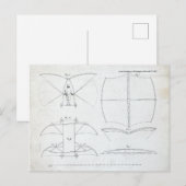 Sir George Cayley Man-aangedreven vliegmachine Briefkaart (Voorkant / Achterkant)