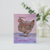 Sir Greymouse Mouse Knight Chicken Storybook Art Briefkaart (Staand voorkant)