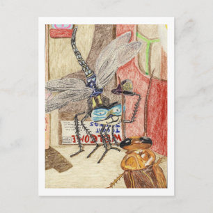 Sir Humphrey The Dragonfly rechercheur Briefkaart