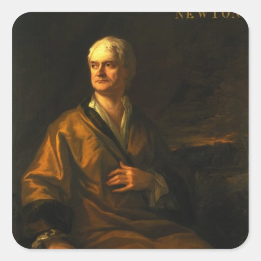 Sir Isaac Newton, 1710 Vierkante Sticker (Voorkant)