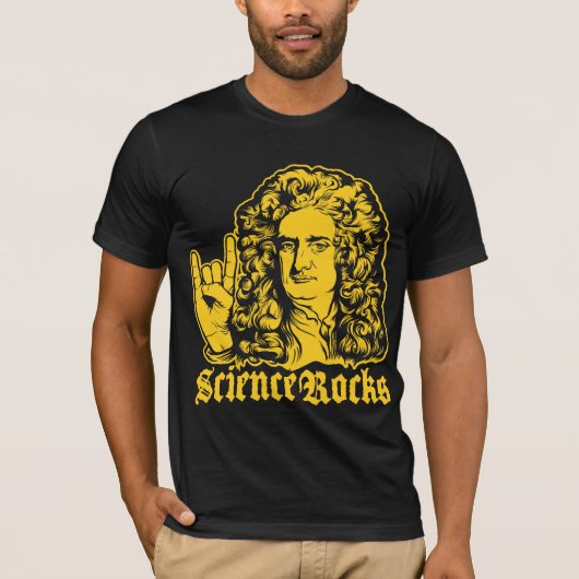 Sir Isaac Newton Science Rocks Shirten T-shirt (Voorkant)