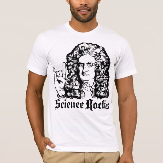 Sir Isaac Newton Science Rocks Shirten T-shirt (Voorkant)