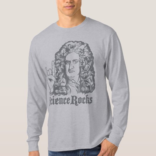 Sir Isaac Newton Science Rocks Shirten T-shirt (Voorkant)