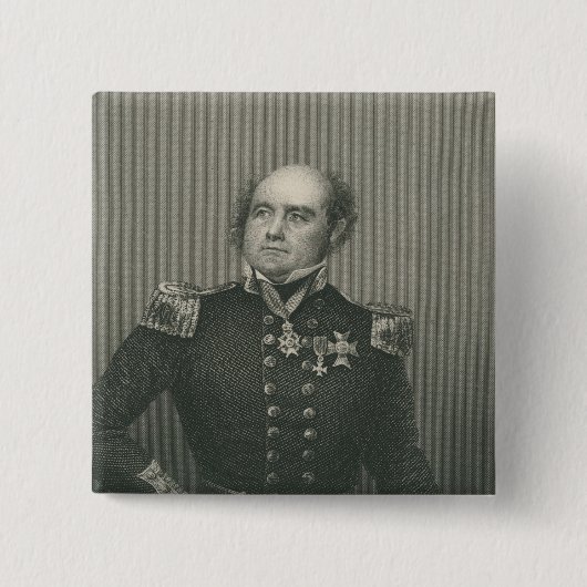 Sir John Franklin Vierkante Button 5,1 Cm (Voorkant)