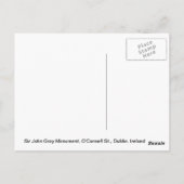 Sir John Gray Monument, O'Connell St., Dublin, Ire Briefkaart (Achterkant)