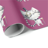 Sir Kitty Cat met Mustaches Cadeaupapier (Rol Hoek)