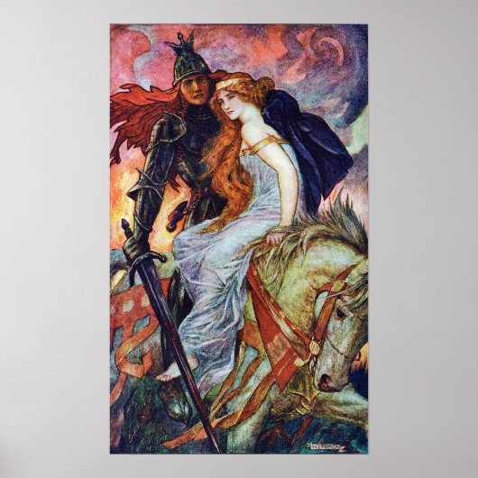 Sir Lancelot en Guinevere door Henry Ford Poster (Voorkant)