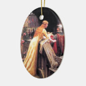 Sir Lancelot en Guinevere over de Stairs Keramisch Ornament (Links)