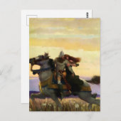Sir Lancelot Rides Away with Guinevere by NC Wyeth Briefkaart (Voorkant / Achterkant)