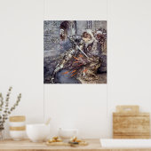 "Sir Lancelot Slays the Dragon" door Arthur Rackha Poster (Keuken)