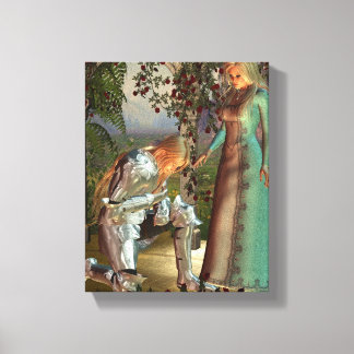 Sir Launcelot en Queen Guinevere Canvas Afdruk