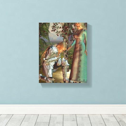 Sir Launcelot en Queen Guinevere Canvas Afdruk (Insitu (Houten vloer))