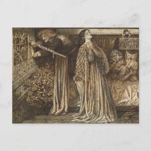 Sir Launcelot in de Koningin Dante Rossetti Briefkaart (Voorkant)