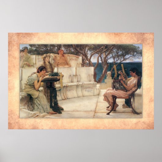 Sir Lawrence Alma-Tadema - Sappho en Alcaeus Poster (Voorkant)