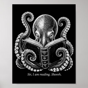 Sir Leest Shoosh Grappige Octopus Leest Boek Poster