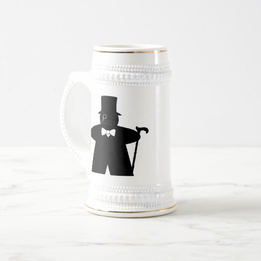 Sir Meeple dapper gamer stein Bierpul (Voorkant links)