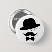 Sir met Mustache Ronde Button 5,7 Cm (Voorkant /achterkant)