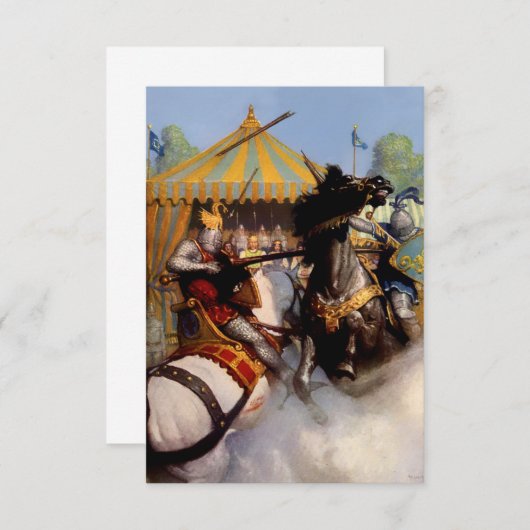 “Sir Mordred’s Lance Broke” by NC Wyeth Bedankkaart (Voorkant / Achterkant)