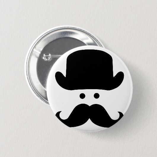 Sir Mustache Ronde Button 5,7 Cm (Voorkant /achterkant)