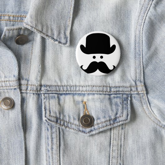 Sir Mustache Ronde Button 5,7 Cm (In situ)