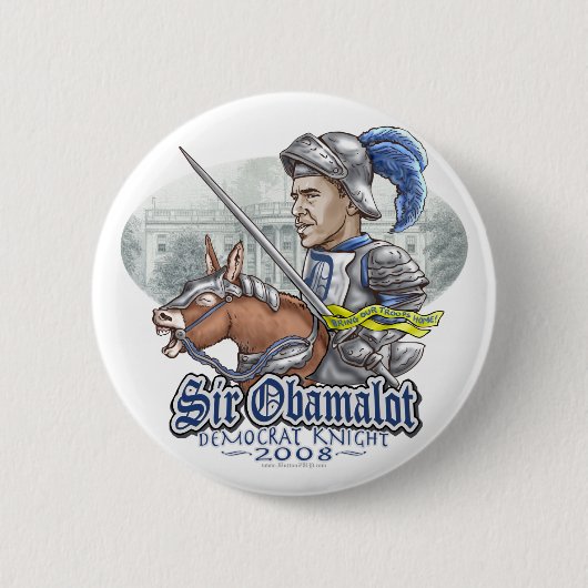Sir Obamalot Obama 2008 Gear Ronde Button 5,7 Cm (Voorkant)