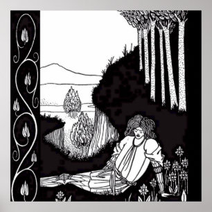 “Sir Palamede de Saraceen” door Aubrey Beardsley Poster