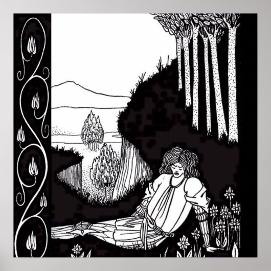 “Sir Palamede de Saraceen” door Aubrey Beardsley Poster (Voorkant)