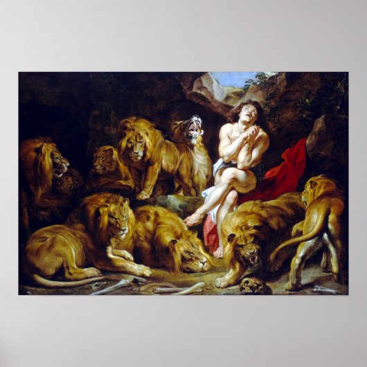 Sir Peter Paul Rubens Daniel in The Lions' Den Haa Poster (Voorkant)
