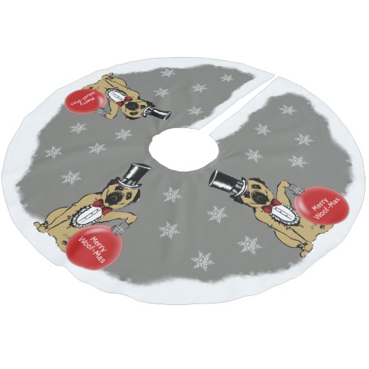 Sir Pug Dog Kerstboom Rok (Gekanteld)