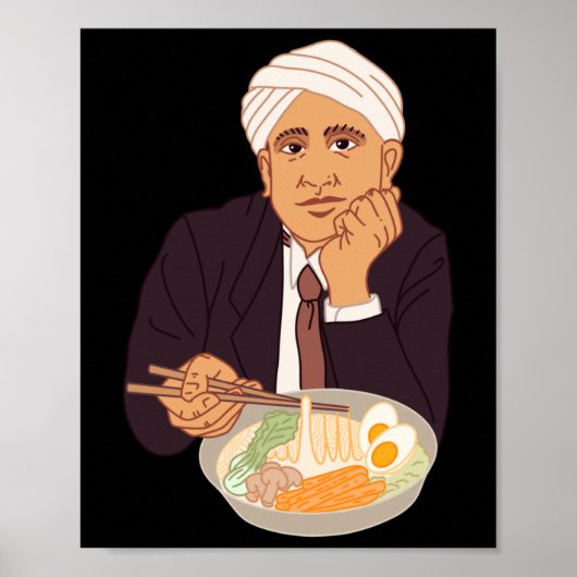 Sir Raman Ramens Sticker Poster (Voorkant)
