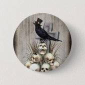 Sir Raven Skully Ronde Button 5,7 Cm (Voorkant)