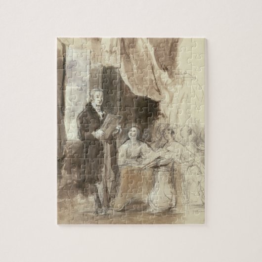 Sir Robert Peel leest Koningin Victoria Legpuzzel (Verticaal)