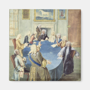 Sir Robert Walpole spreekt zijn kabinet toe Magneet