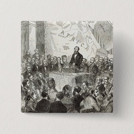 Sir Samuel Baker Vierkante Button 5,1 Cm (Voorkant)