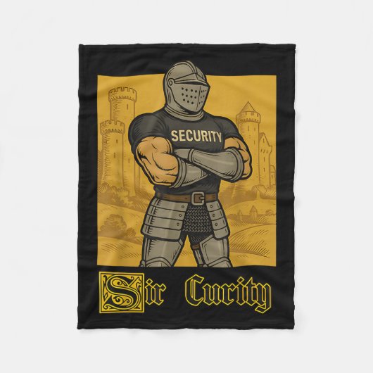 Sir Security Funny Security Pun Knight Middeleeuws Fleece Deken (Voorkant)