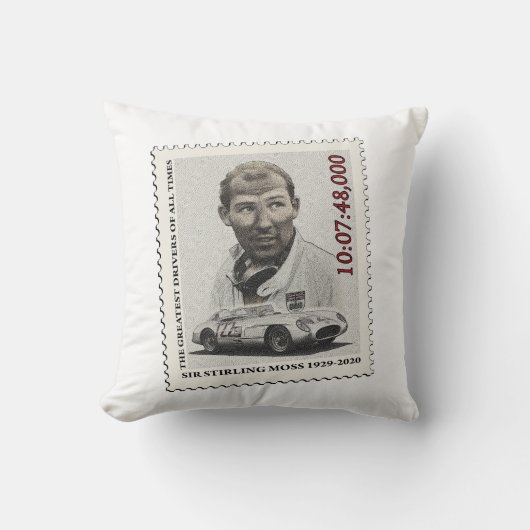 Sir Stirling Moss Stamp Kussen (Voorkant)