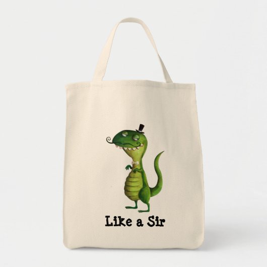 Sir T-rex met Mustaches Tote Bag (Voorkant)