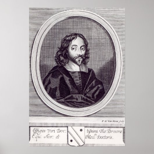 Sir Thomas Browne , gegraveerd door Frederick Poster (Voorkant)