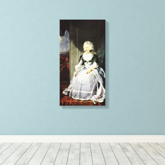 Sir Thomas Lawrence - Koningin Charlotte (portret) Canvas Afdruk (Insitu (Houten vloer))