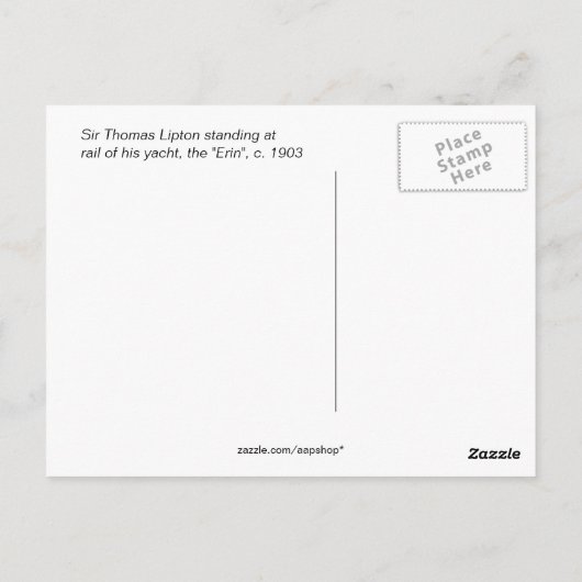 Sir Thomas Lipton op zijn jacht Briefkaart (Achterkant)