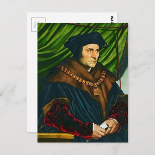 Sir Thomas More van Hans Holbein (1527) Briefkaart (Voorkant / Achterkant)