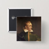 Sir Thomas Stamford Raffles Vierkante Button 5,1 Cm (Voorkant /achterkant)